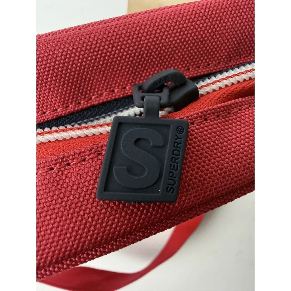 SuperDry Sportsyle Side Bag Red Crossbody Small Messenger Shoulder Strap Zip 9